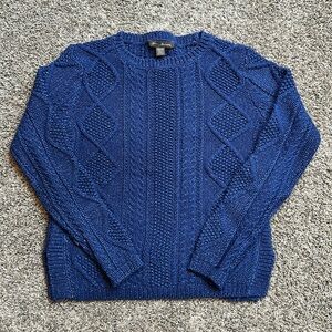 NWOT Tommy Bahama Women’s Cable Knit Royal Blue Long Sleeve Sweater Size XS